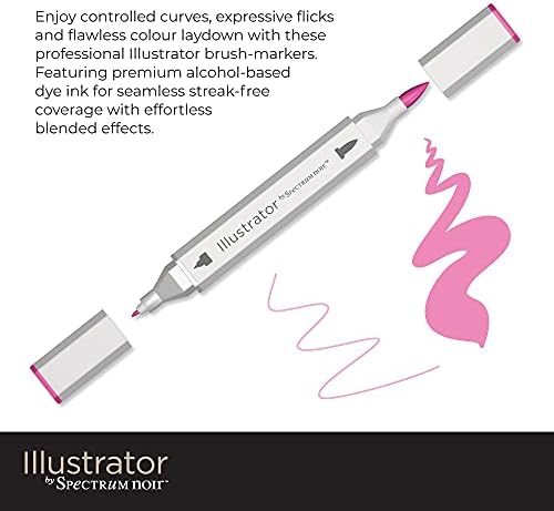 Spectrum Noir Illustrator Twin Tip Blendable Alcohol Based Marker Set with Japanese Nibs - Pack of 36 - Perfect for Colouring, Drawing & Illustration (Colour Essentials Pack)