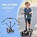 Electric Scooter for Kids Ages 3-8, 3-Wheel Electric Scooter, Electric Kick Scooter with 2 Speed, Long Battery Life, Bluetooth Music, LED Wheels, Gift for Kids (1-Speed, Black)