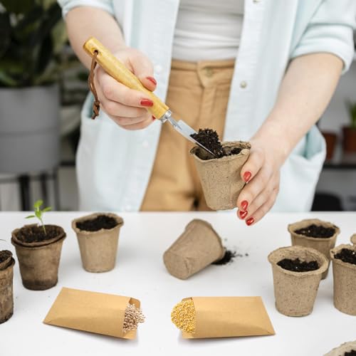 100 Stück Papiertüten Klein 6 x 10 cm, Braun Samentütchen, Mini Papierbeutel Kraftpapier Papiertüten für Gastgeschenke, Süßigkeiten, Samen, Hochzeit Party,Weihnachtskarte,Münzumschläge,Schmuck