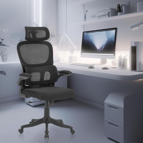 Cadeira de escritório, design ergonômico com suporte lombar indep...