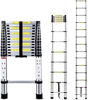 Jason Telescopic Ladder 13.5FT | 4.1M Max Load 330lbs Multi-Purpose Aluminum Telescopic Ladders Extendable Ladder with EN131 and CE Standard(13.5FT/4.1M))