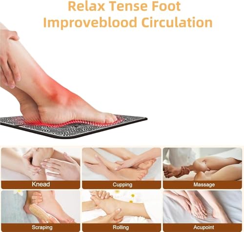 BIBIRE Masajeador de Pies EMS Eléctrico - Dispositivo de Masaje con Tecnología EMS para Mejorar la Circulación y Relajación, Portátil para Casa/Viajes - Ideal para Aliviar Fatiga y Dolor Muscular - imagen 5