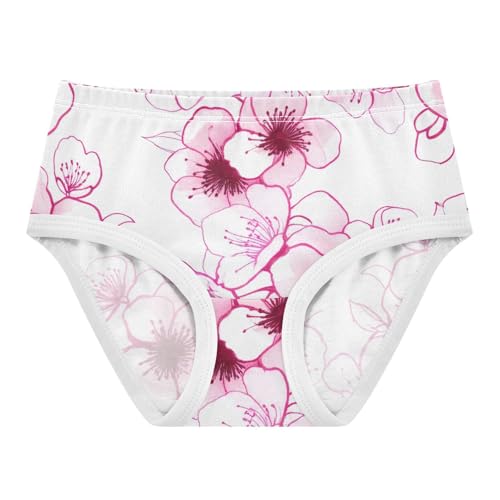 Cotton Girls Underwear Toddlers Blossom Flowers Pink Cute Panties Girl Artistic Briefs Undies Kids 2t