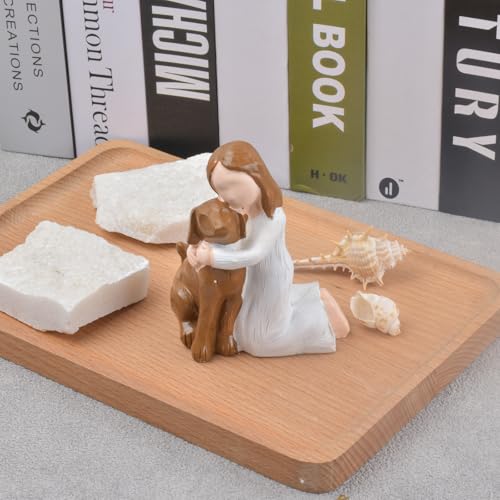 Hund Engel Figur,Engelsfiguren für Hunde,Hunde-Gedenk Geschenke, Haustierverlust Geschenke,Hundeliebhaber Geschenke,Geschenk zum Verlust eines Hundes,Handbemalte Hunde Engel Figuren für Hundeliebhaber