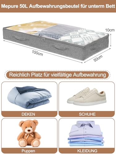 mepure Unterbett Aufbewahrungsbox 10cm Hoch, Ultraflach 100×50×10cm, 2pcs – Ansicht 5