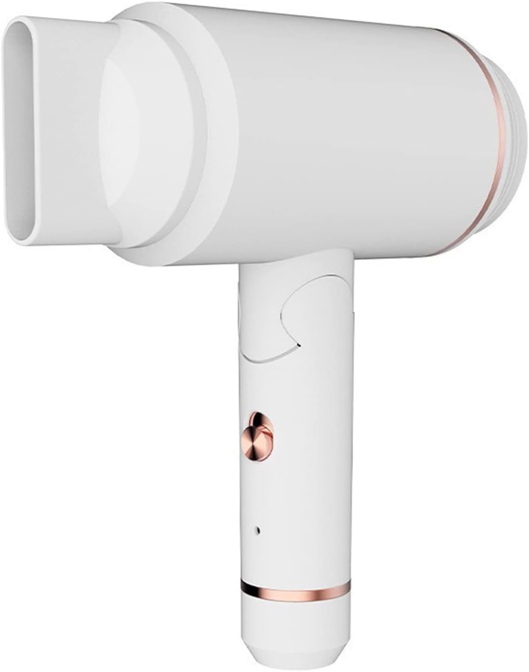 Secador de pelo inalámbrico recargable, secador de viaje plegable, mini secador de pelo USB con aire frío/caliente, para mujeres, niños, camping, playas, blanco