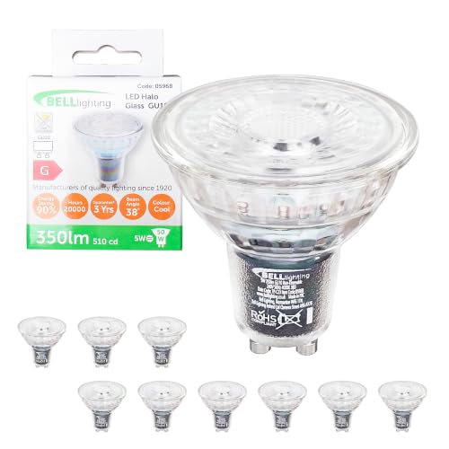 Image of Bell Lighting LED GU10 Bulb 5W, Cool White 4000K, Non-Dimmable, Pack of 10