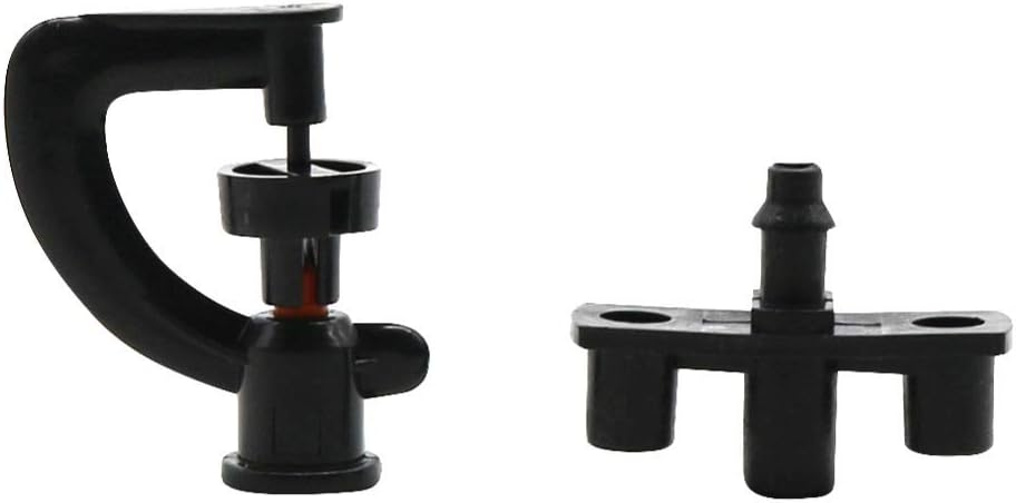 Botanical Garden Lawn Nozzle 200 Pcs 360 Degree Garden Micro Irrigation Adjustable Sprinkler Heads with Barbed Connector Gardening Tools and Equipment (Color : Black)