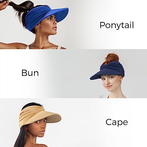 Visera solar para mujer con ala ancha ajustable miniatura 2