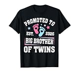 Promoted to Big Brother of Twins Est 2026 Gender Reveal T-Shirt