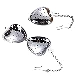 Teesieb, Teefilter, Teesieb mit Kette, Teesieb aus Edelstahl, Gewürzkugel-Ei, Teesieb Büro, Kettenteesieb für Teeblätter (2 Stück)