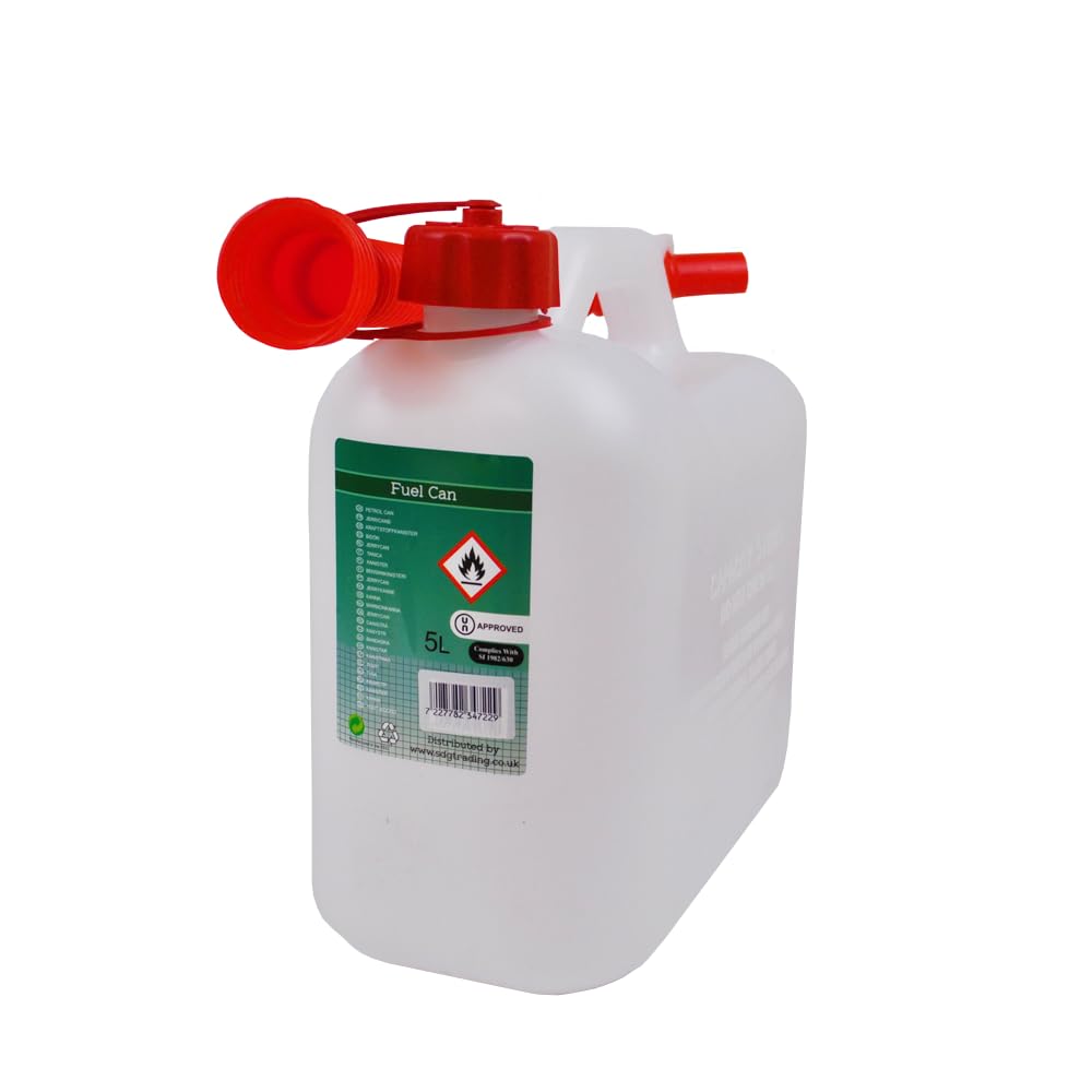 SPARES2GO Tanica Benzina/Diesel 5L Con Beccuccio Flessibile E Bottiglia Miscelatore 1L - Perfetta Per Tosaerba, Decespugliatore E Generatori - 2