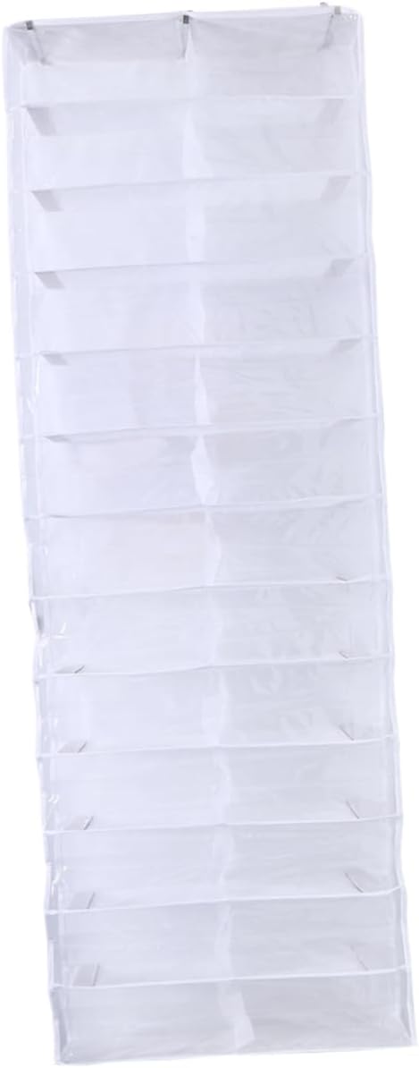 VICASKY Over the Door Shoe Organizer Hanging Rack with Hooks Large Capacity Space Saver for Closet Bedroom Dorm White Storage Holder for Shoes Slippers and Accessories