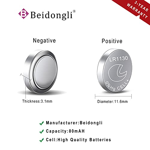 Lr1130 Ag10 Battery 1.5V Long-Lasting Alkaline Button Cell Batteries 20 Piece【3-Year Warranty】 #TOP2