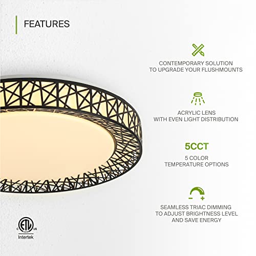 Plafonnier LED moderne pour cuisine et chambre à intensité variable - 6
