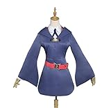 forevercos Akko Kagari Cosplay Costume Little Witch Academia Cosplay Costume School Uniform Blue Dress+Hat+Shoes Cover (Customized)