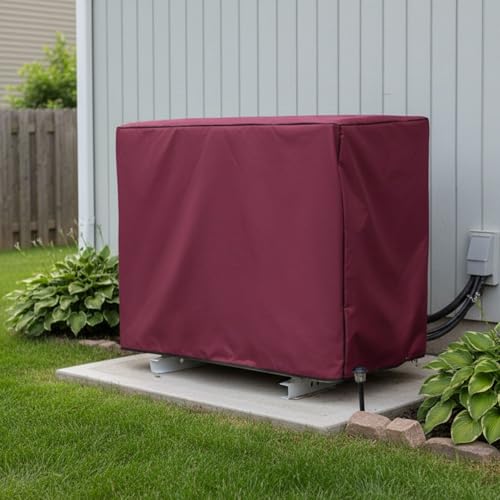 Image of Printed AC Cover for Split AC 2 Ton Set - Digital Print AC Cover Indoor Outdoor Waterproof - Split AC Cover Cotton Net Designer (Peach)
