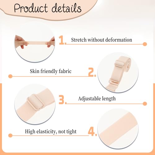 3 Pairs Bra Strap Replacement Women's Convertible Bra Straps, Adjustable Underwear Shoulder Strap, Bra Shoulder Straps Removable Multi Color Women Bra Straps(18mm Width) 7