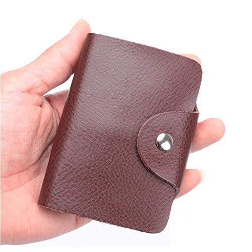 K Y KANGYUN Unisex Small Leather Credit Card Holder - 2 Pack (Redk&Brown)…3