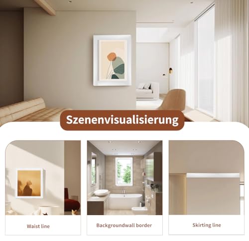 JJZENKD Bordüre Selbstklebend Weiß, 10cmx10mx5mm Selbstklebende Bordüre Wasserfester, 3D Zierleisten Spitzenmuster Tapetenbordüre für Flur, Decke, Ecke, Linie, Wandgemälde