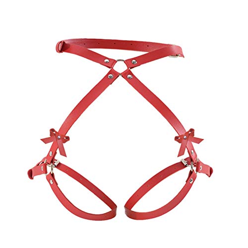 [HSCDQ] お尻 レザーガーターベルト フリーサイズ ランジェリーベルト ストッキングボディ ボタン ボンデージ レッグ ハーネス BDAM サスペンダー 拘束具 拘束帯 SMグッズ コスプレ セクシー（ブラック） - 画像3