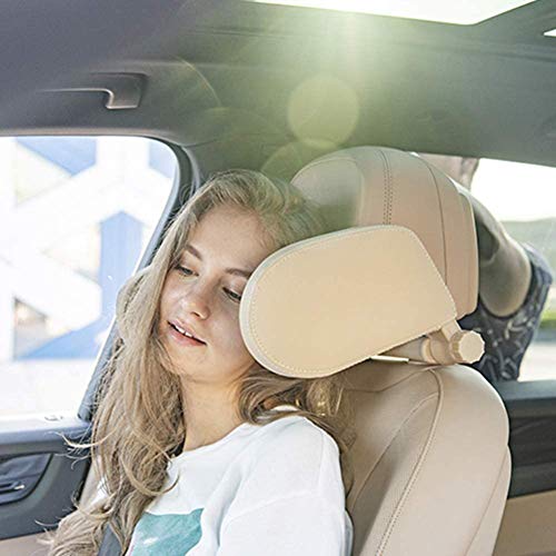 Almohada reposacabezas para asiento de auto beige miniatura 6