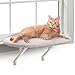 K&H Cat Window Perch Kitty Sill - Cat Window Hammock Bed with Strong Suction Cups Hold 40 lbs, Cushioned Windowsill Bed for Indoor Cats, Washable Cover, Cream Fleece, 24 x 14 Inches