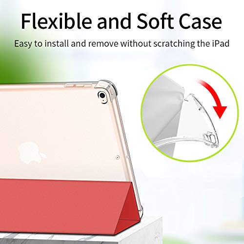 VAGHVEO IPad 2018 2017 9.7 Case/iPad Air 1 2 Case, Flexible Soft Transparent TPU Protective Shockproof Back Cover, Lightweight Tri-fold Stand Smart Cases Shell Resistant Impact Clear Case, Navy Blue - View #11