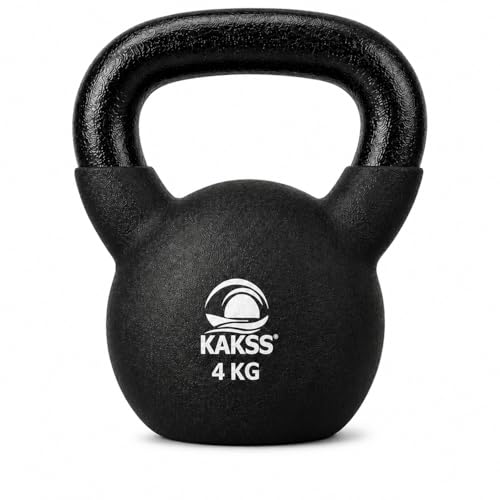 Image of Kakss Half Coating Neoprene Kettlebell (black, 4kg)