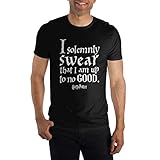 Harry Potter Hogwarts Marauder's Map I Solemnly Swear That I Am Up to No Good Men's T-Shirt (Large) Black
