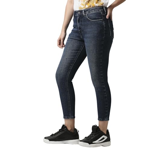 Image of Pepe Mid Wash Cotton Blend Skinny Fit Womens Jeans