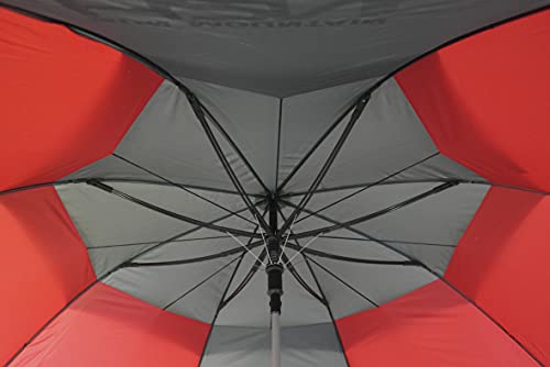 Sun Mountain H2No Dual Canopy Windproof Large Golf Umbrella Auto-Opening, Fibreglass Frame, Uv Protection,Red/Grey,- 68” (172Cm) #TOP3