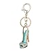 Ladies High Heel Shoe with Chains Keychain Women Handbag Car Pendant Accessories Keyring (Green)