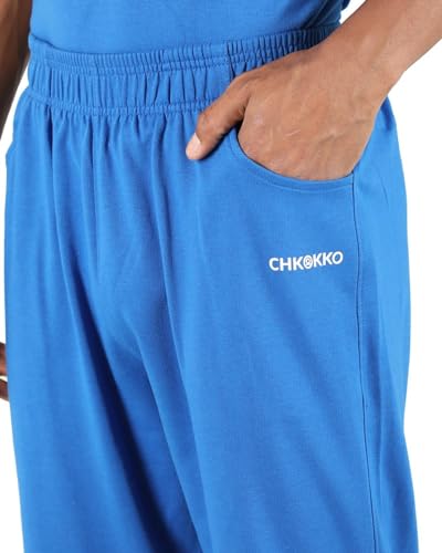 Image of CHKOKKO Men's Baggy Track Pants for Gym Workout Running Casual Wear Sports Lower with Pockets Adjustable Drawstring Waist Lightweight Quick Dry Activewear Fitness