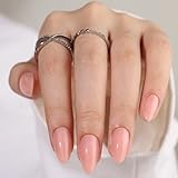 Press On Nails Almond - S.T. Friends Short Press on Nails, Opaque Nails Press,Stick On Nails in 16 Sizes - 32 Soft Gel Glue On Nails Kit