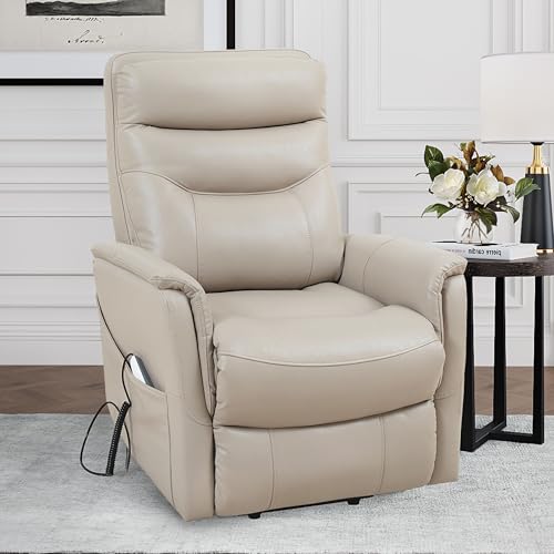 Sillón reclinable eléctrico crema con respaldo articulado miniatura 2