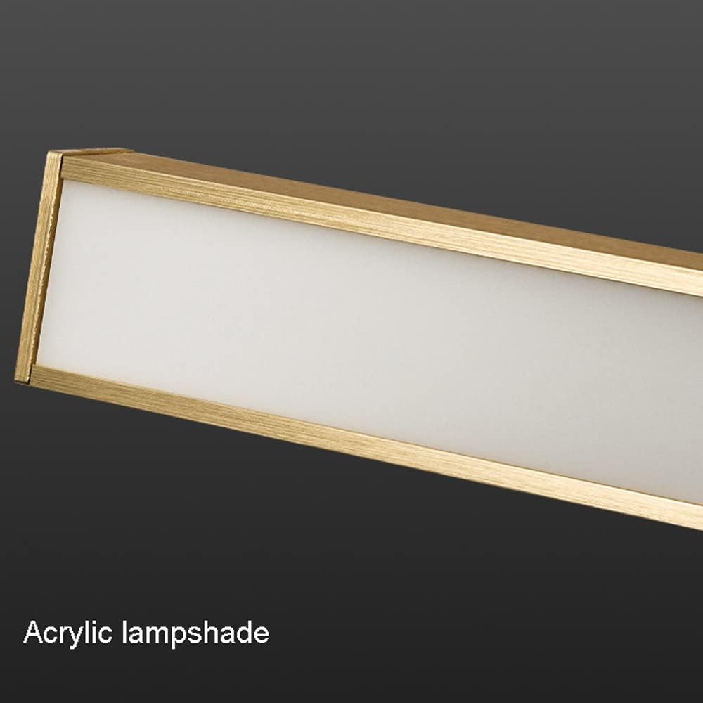 Minimalist LED Chaner Copper Linear Pendant Light Bar, Modern Ceiling Hanging Lighting Fixtures Dining Living Room Kitchen Office Kitchen Island Strip Chaners