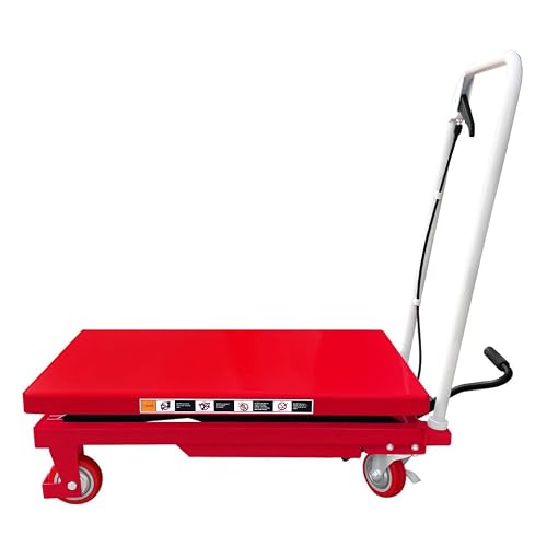 Premium Scissor Lift Table Cart, 500 lb. Cap, 27.75" L x 17.75" W, 8.25" - 28.5" H, Pake Handling Tools (Premium 500lbs Lift Cart) - Thumbnail 3