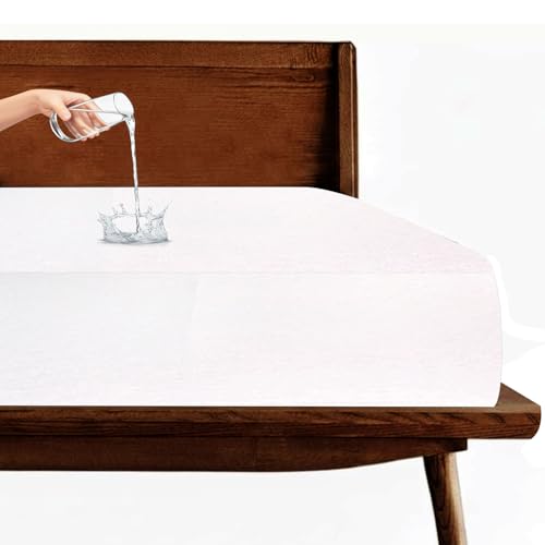Image of The Furnishing Tree Single Size Mattress Protector 72x30 Inch | 100% Waterproof, Cotton Feel, Breathable & Hypoallergenic | Fitted Bed Cover (Fits Up to 10 inch) | 1 Year Warranty, White