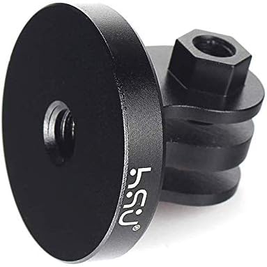 HSU Aluminum Tripod Mount Adapter for GoPro, Hero 11/10/9/8/7/6/5/4/3 Action Camera Monopod Mount with Thumbscrew (Black)