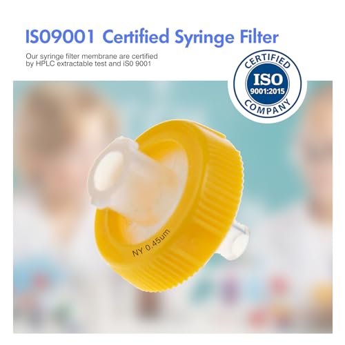 Image of Syringe Filters Nylon Hydrophilic Filtration 0.45um Micron Pore Size 13mm Membrane Diameter Lab Nylon Membrane Disc Non-Sterile by Labfil, Pack of 100