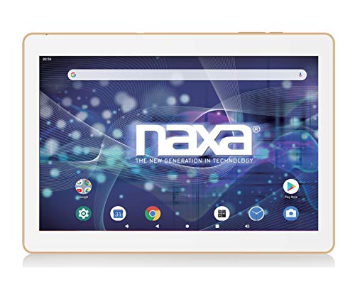 Image of NAXA Electronics NID-1051 10.1 inch Full HD Android 9.0 Tablet with Bluetooth Keyboard and Headphone, Gold