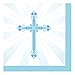 Creative Converting 652223 36 Count Paper Beverage Napkins, Blessings, Blue