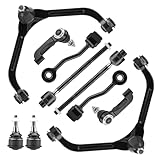 10pc Front Upper Control Arms Suspension Kit Fit for Jeep Liberty 2002 2003 2004 with Lower Ball Joints Sway Bars Tie Rods End Outer Inner