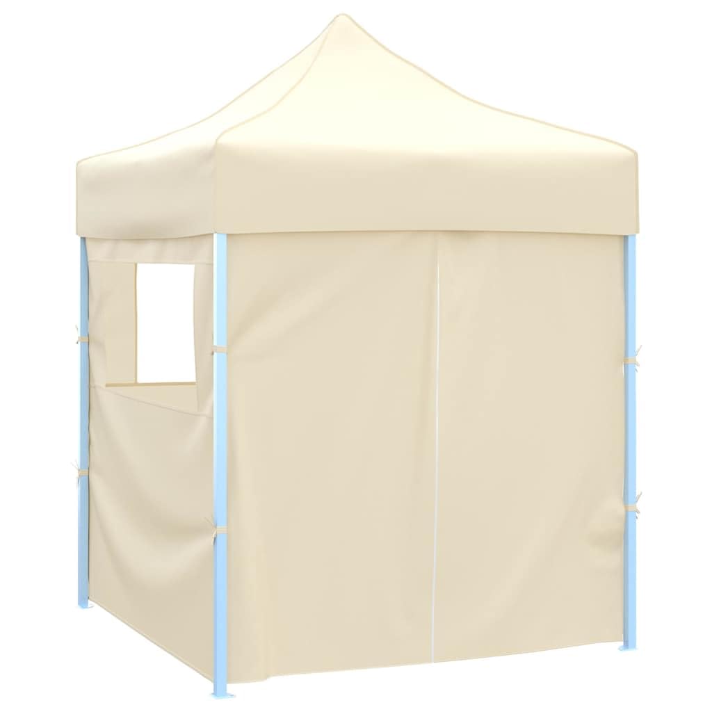 Gazebo pieghevole con 4 pareti in acciaio crema, 2 x 2 m, per eventi
