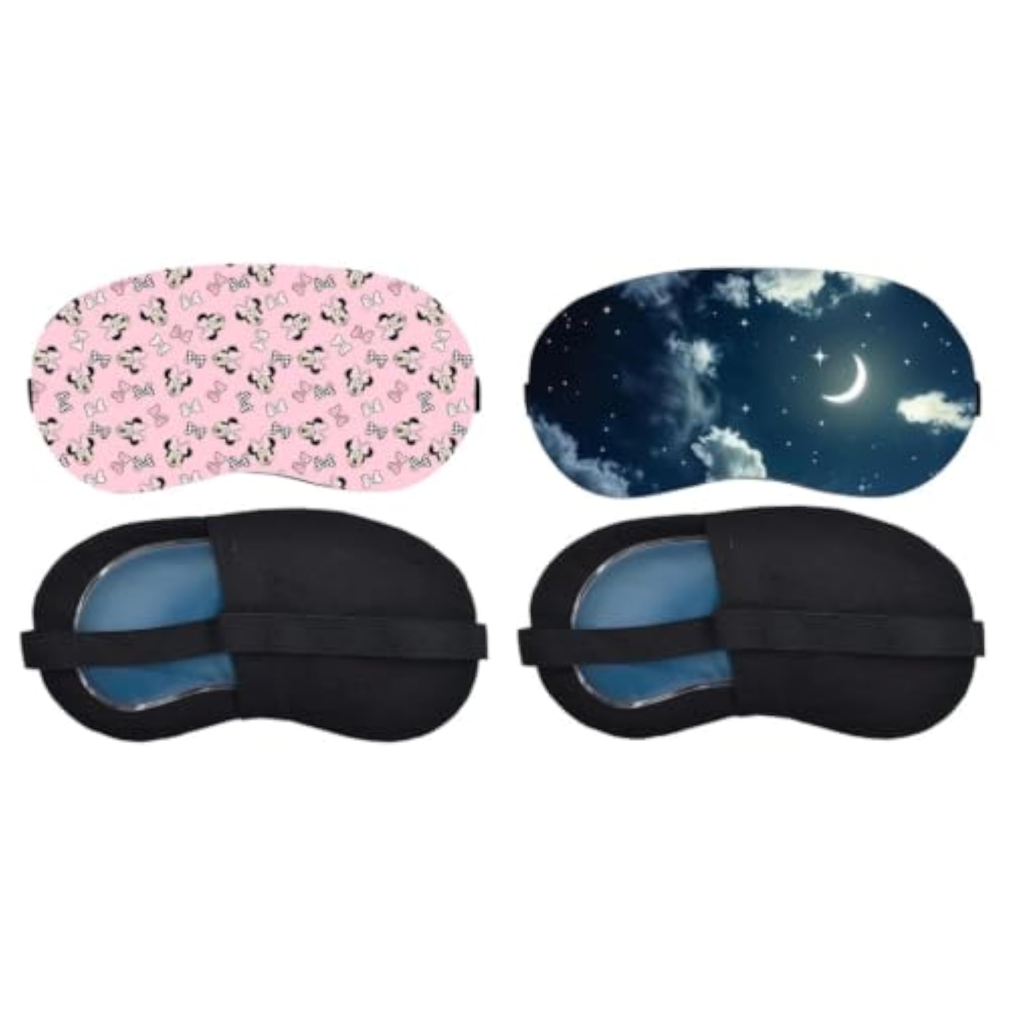 Pink Unicorn and Butterfly Pattern Sleeping Mask Combo
