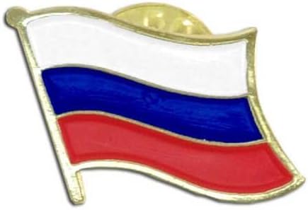 US Flag Store Russian Federation Lapel Pin | Gold Metal Lacquered Design with Beautiful Baked on Enamel Finish & Secure Gold Clutch Pin Back | Patriotic Symbol to Show Support & Pride for The Nation