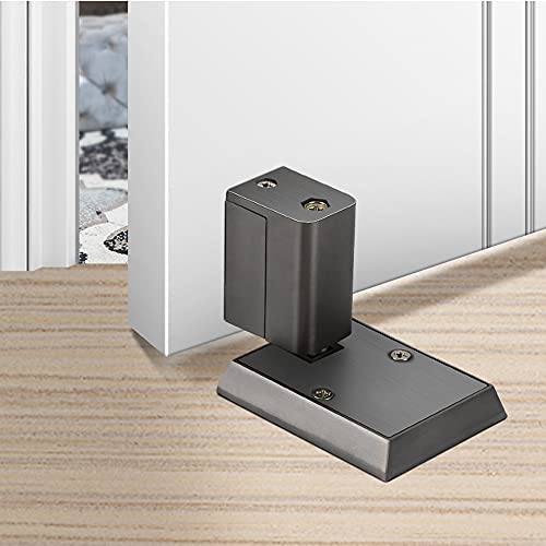 Tope de puerta de metal ajustable para piso con kit de tornillos y pegamento protector 3