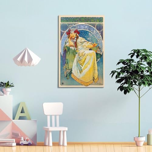 Toile Alphonse Mucha Princesse Jacinthe 20x30 impression de luxe