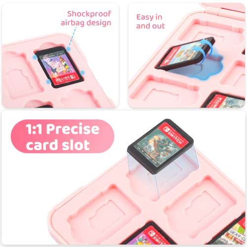 Gldram Game Case For Nintendo Switch, Game Holder Case For 12 Switch Game Cards And 12 Micro Sd Cards, Pink Anime Girl Switch Game Storage Case Safety, Portable, Game Accessories For Switch/Oled/Lite #TOP1